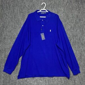 Polo‎ Ralph Lauren Men's Long Sleeve Mesh Polo Shirt Cobalt Blue 3XB NWT